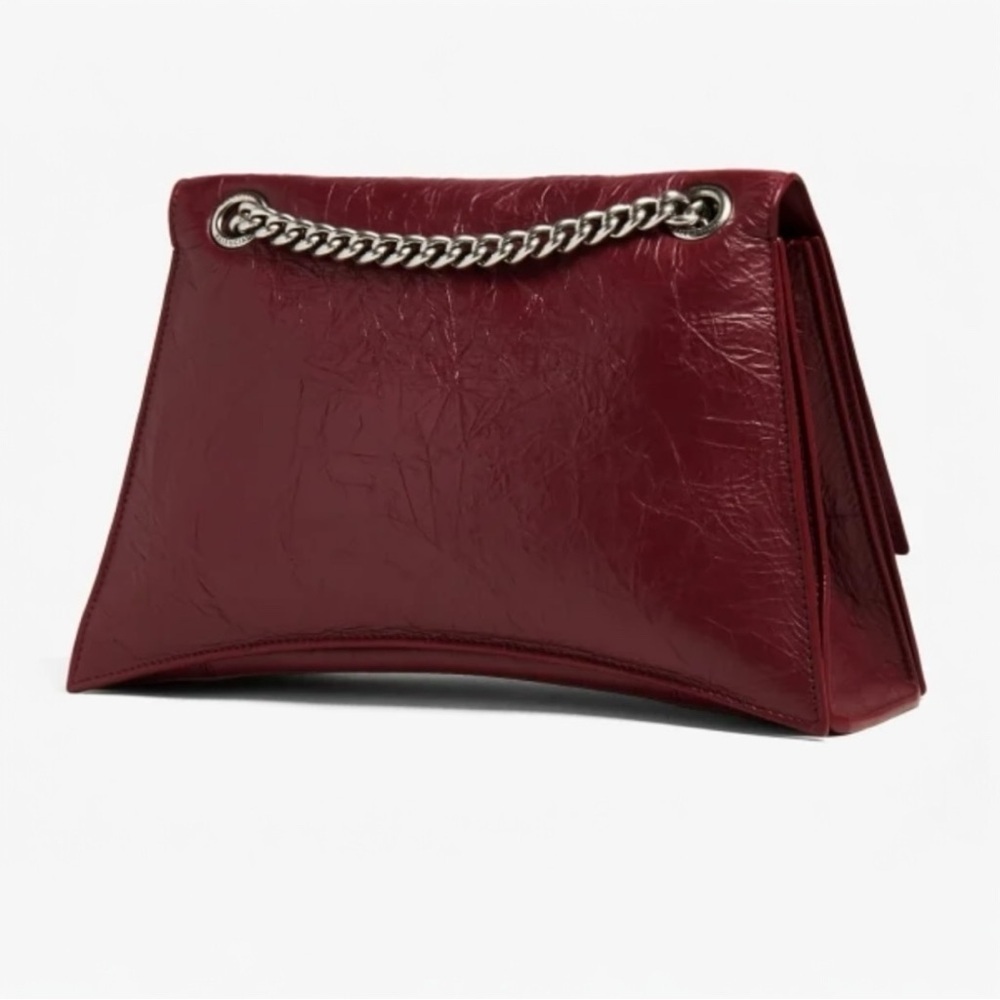 BALENCIAGA Crush Leather Medium Chain Shoulder Handbag Tote Crossbody Purse New - Picture 11 of 15